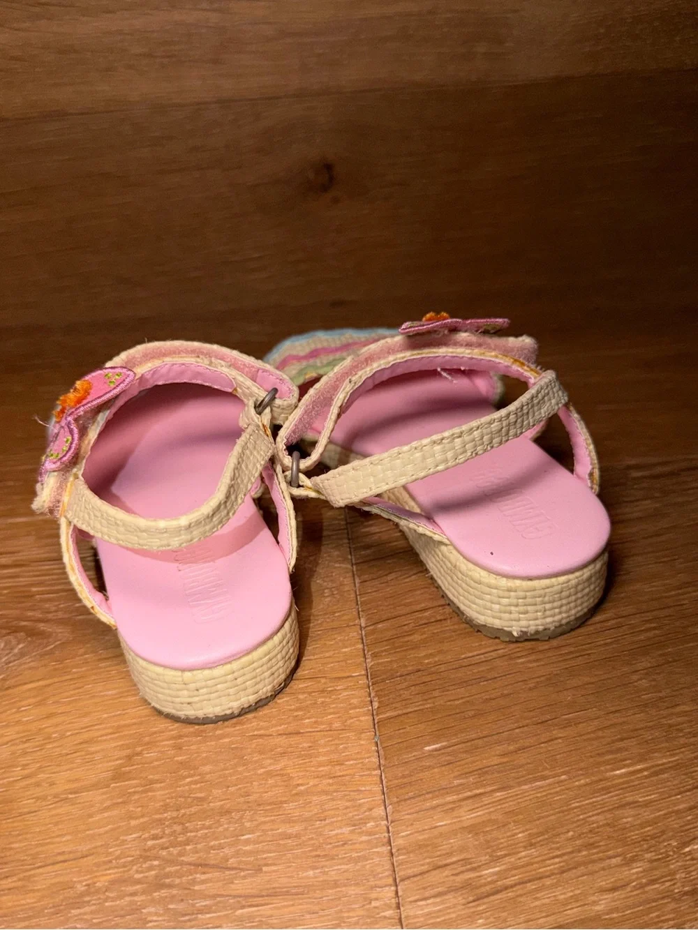 Gymboree Pink Butterfly Rickrack Trim Sandals 8